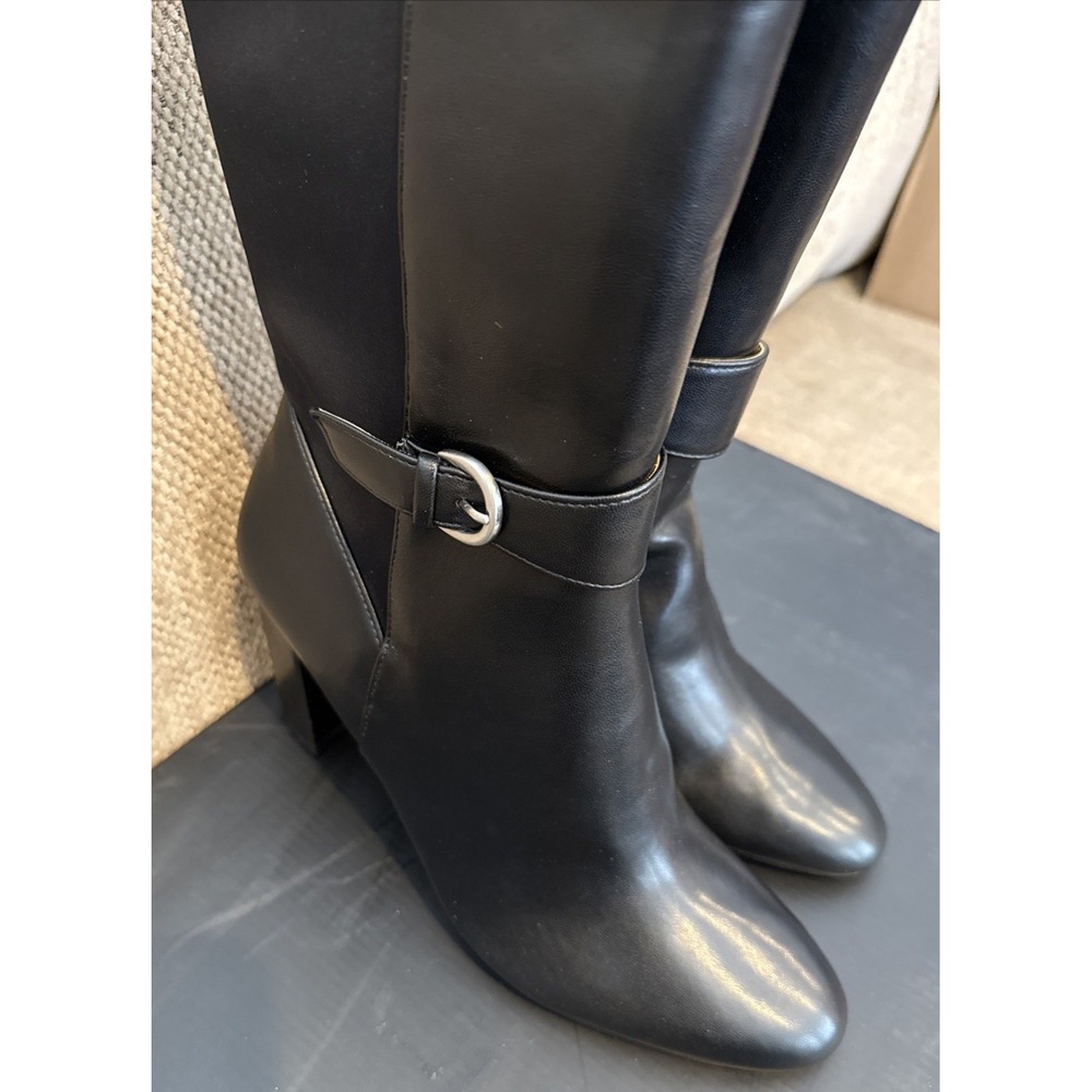 Charles David Badley Boot Women 9 Black New Over The Knee Stretch Block Heel